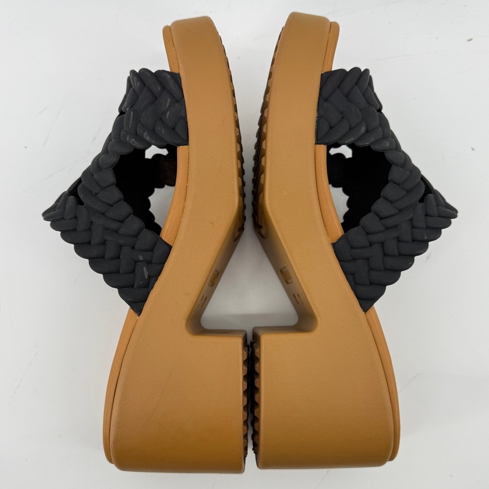 Crocs Brooklyn Woven Slide Block Heels Sandals Black Women 10 Chunky Comfy Y2K - Picture 6 of 9